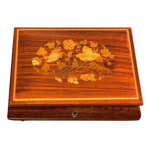 Vintage Reuge Swiss doctor zhivago Music Box Lara’s Theme Inlay Floral Wood